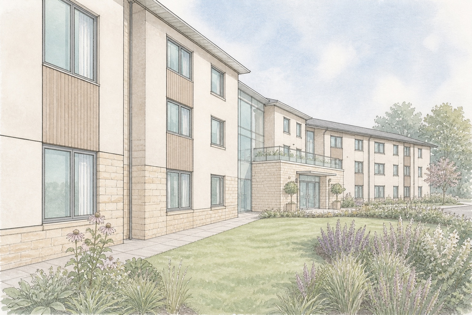 Anchor care homes - original MEPX architectural illustration