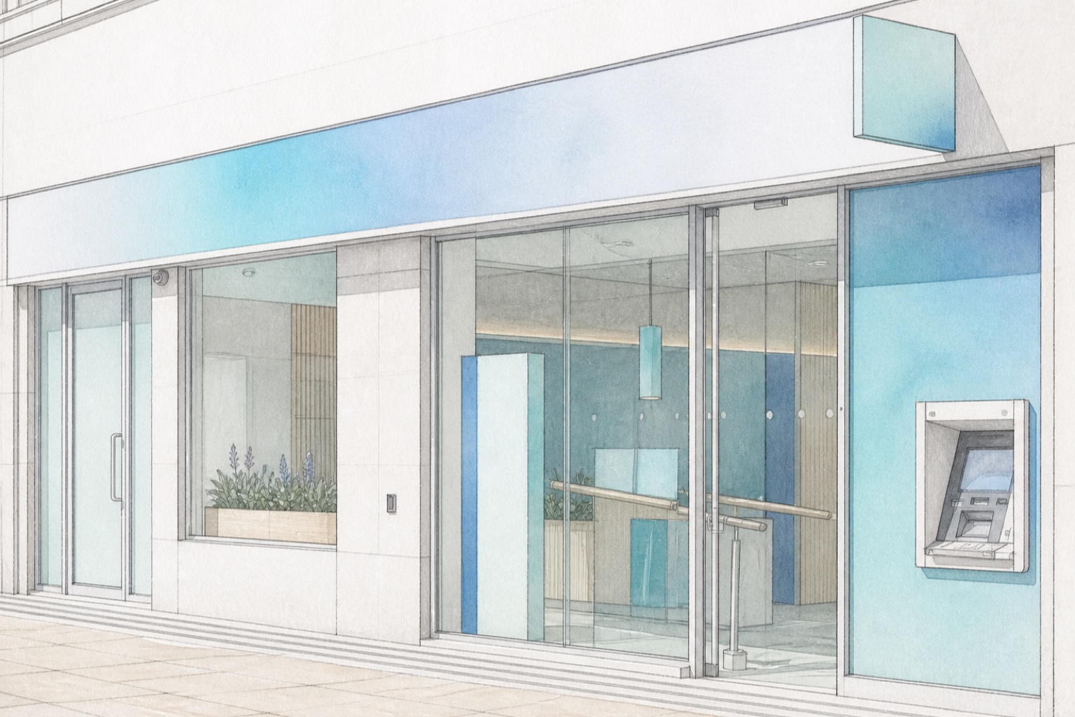 Barclays Bank portfolio - original MEPX architectural illustration
