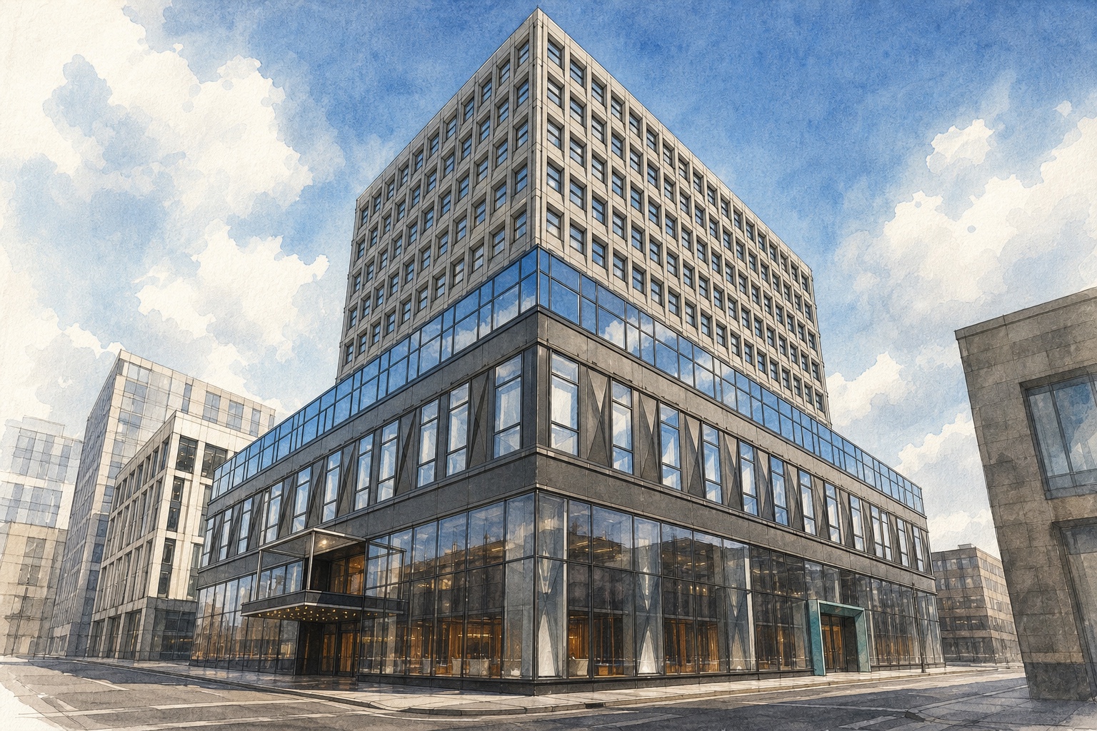 Pegasus House - original MEPX architectural illustration
